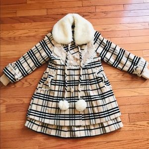 Trendy Plaid Matching Coat and Dress Set